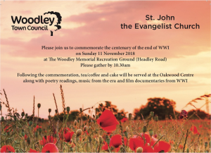 Woodley Town Council WWI Centenary Invitation detail