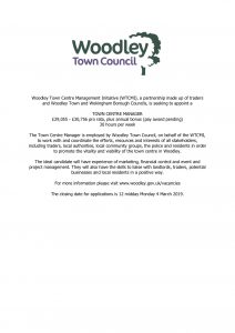 Woodley Town Centre Manager vacancy