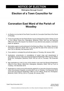notice of election Woodley