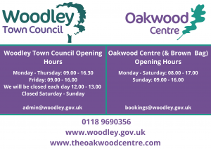Woodley Town Council Oakwood Centre opening hours