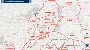 Proposed ward boundaries in Wokingham Borough